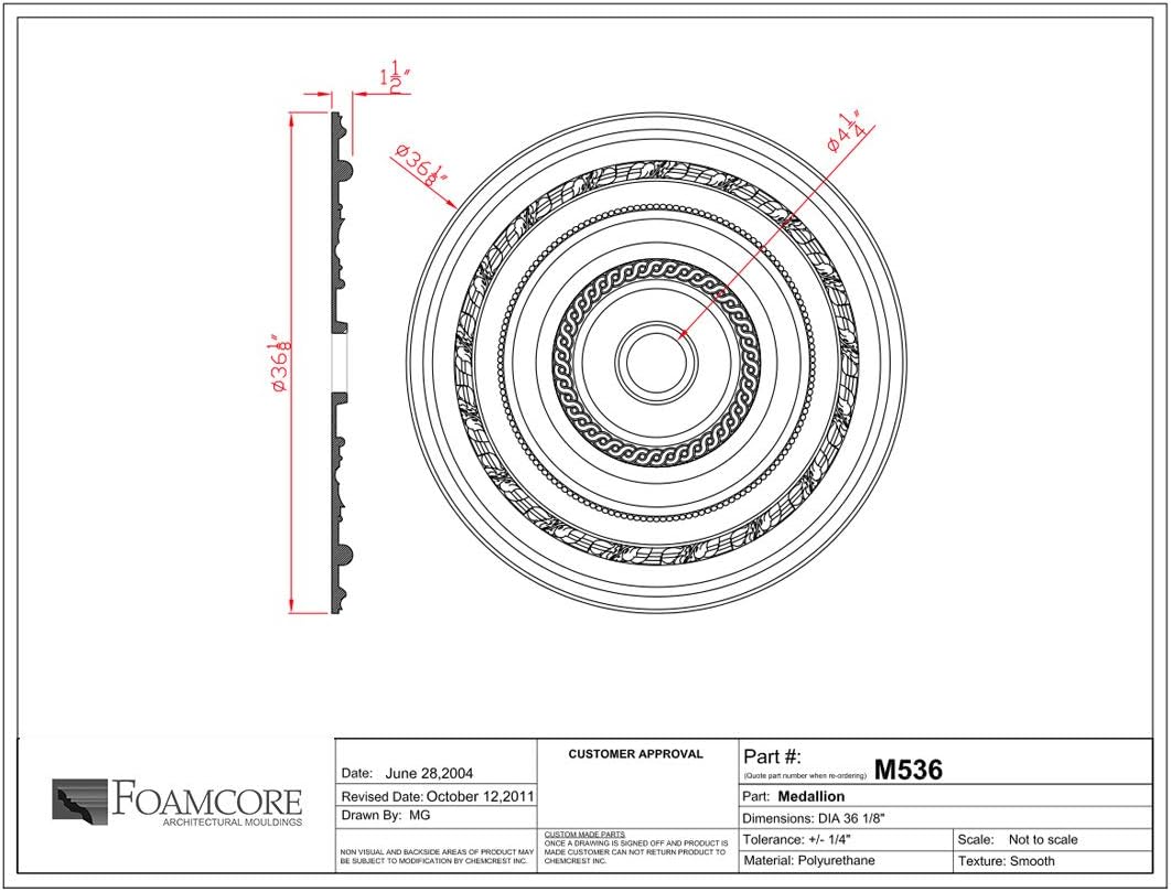 36" Ceiling Medallion - FOAMCORE STORE