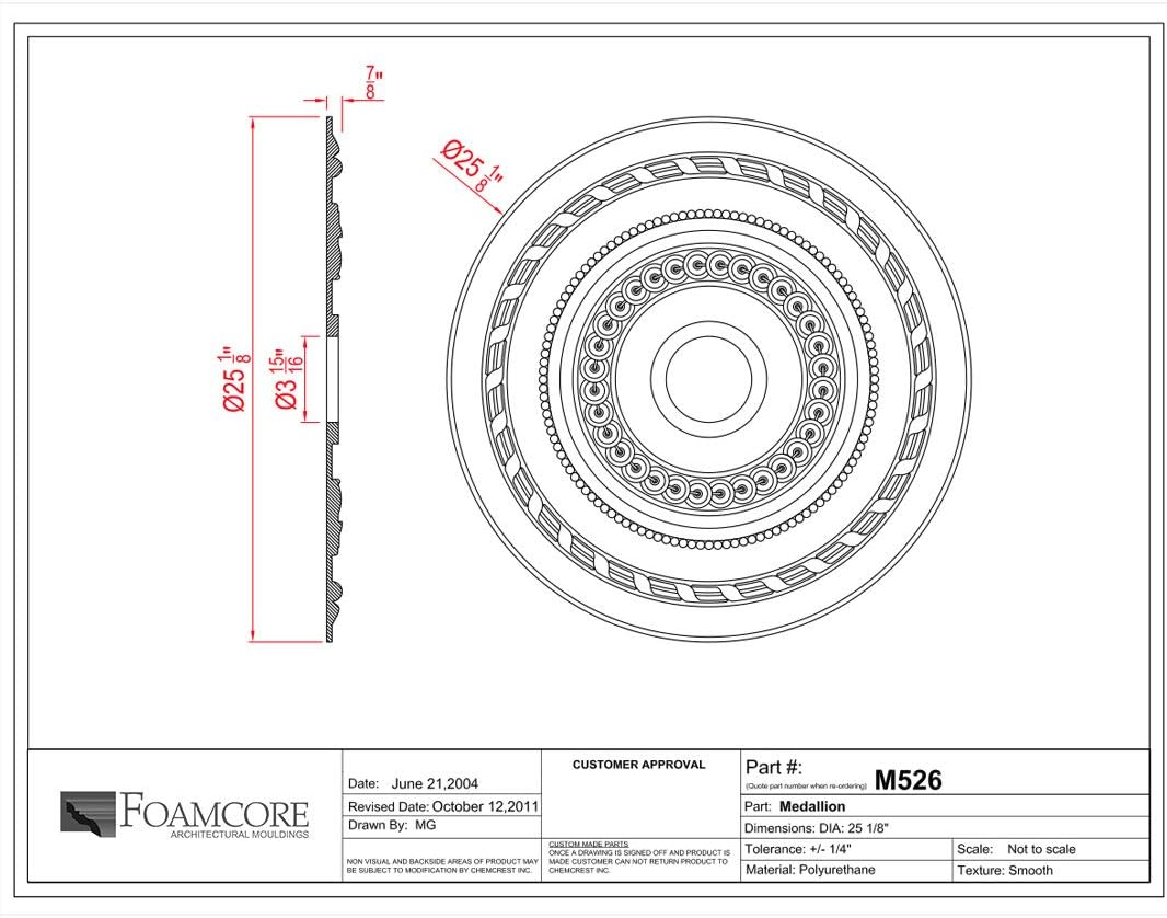 25" Ceiling Medallion - FOAMCORE STORE