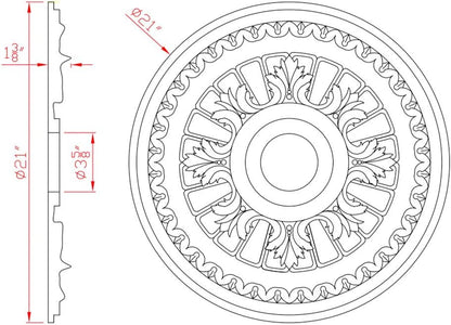 21" Ceiling Medallion | M520 - FOAMCORE STORE