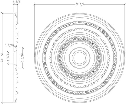 32" Ceiling Medallion - FOAMCORE STORE