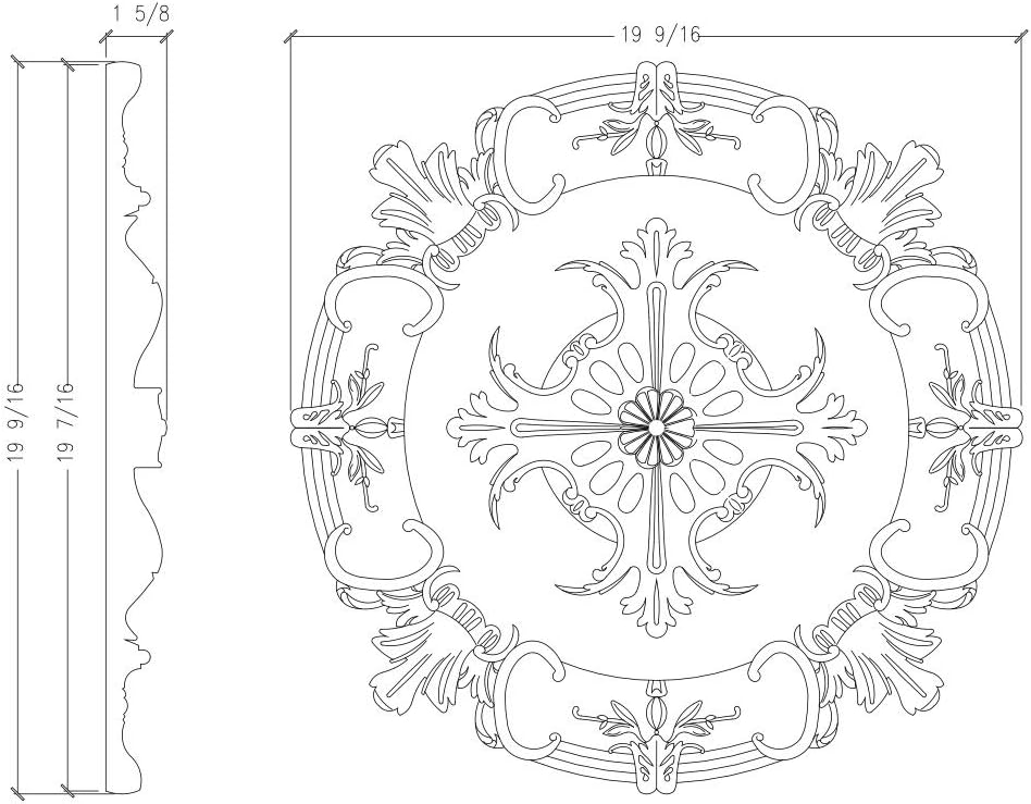 19" Ceiling Medallion | Foamcore RM1818 - FOAMCORE STORE