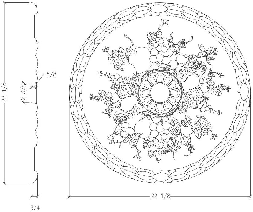 22" Ceiling Medallion | Foamcore RM2222 - FOAMCORE STORE