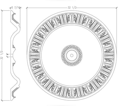 32" Ceiling Medallion - FOAMCORE STORE