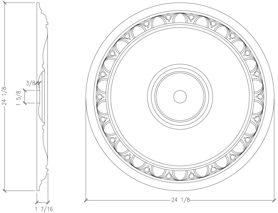 Ceiling Medallion (Various Sizes) |  RM2424-EG - FOAMCORE STORE