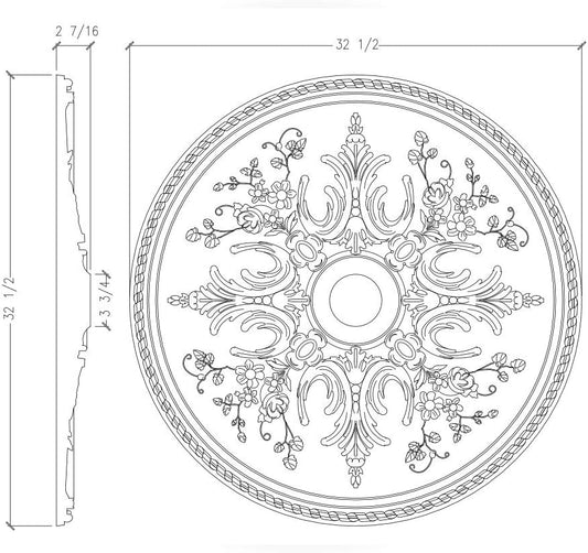 Ceiling Medallion (Various Sizes) | Foamcore RM3333 - FOAMCORE STORE