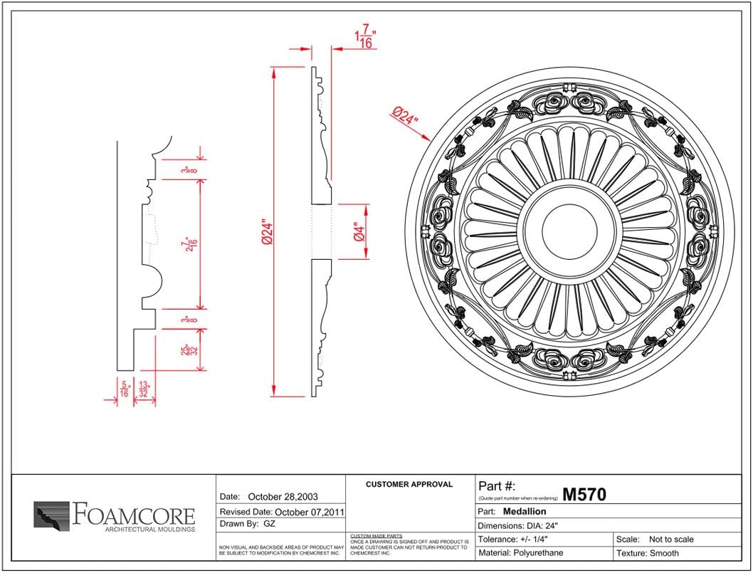 24" Ceiling Medallion - FOAMCORE STORE