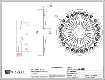 24" Ceiling Medallion - FOAMCORE STORE