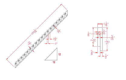 Left Pitched Dentil | F205LP12