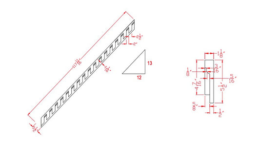 Left Pitched Dentil | F205LP13