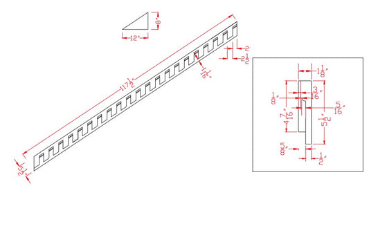 Left Side Pitched Dentil | F205LP812