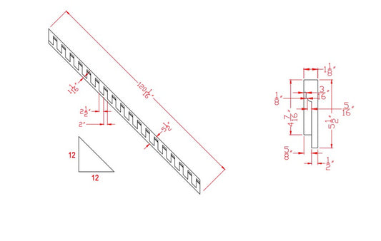 Right Side Pitched Dentil | F205RP12