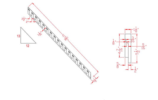 Right Side Pitched Dentil | F205RP13