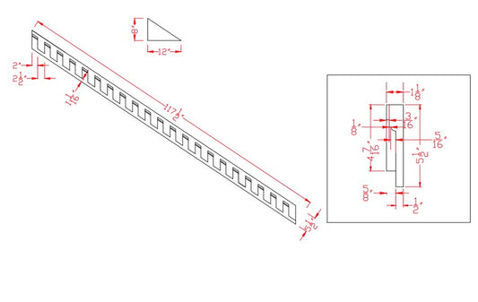 Right Side Pitched Dentil Moulding |F205RP812