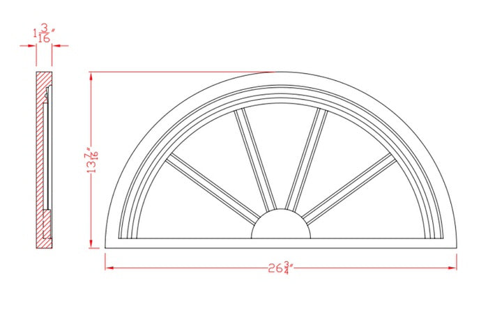 Half Round Spoked Window Pediment