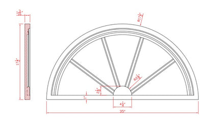 Half Round Spoked Window Pediment