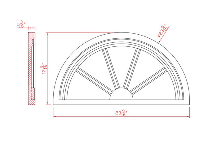 Half Round Spoked Window Pediment