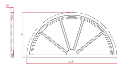 Half Round Spoked Window Pediment