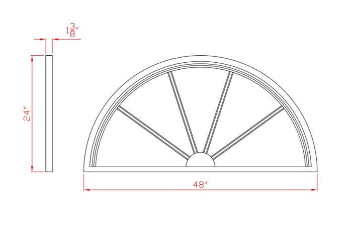 Half Round Spoked Window Pediment