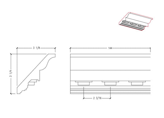 Crown Moulding with Dentil | M8602