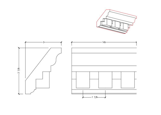 Crown Moulding with Dentil | M8613