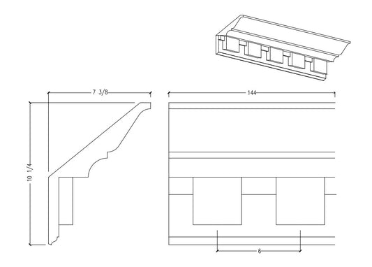 Crown Moulding with Dentil | M8618