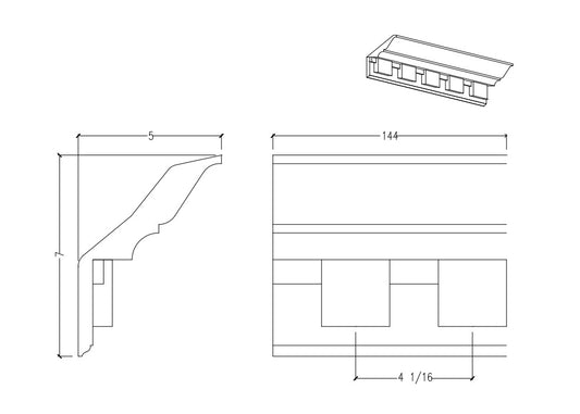 Crown Moulding with Dentil | M8619