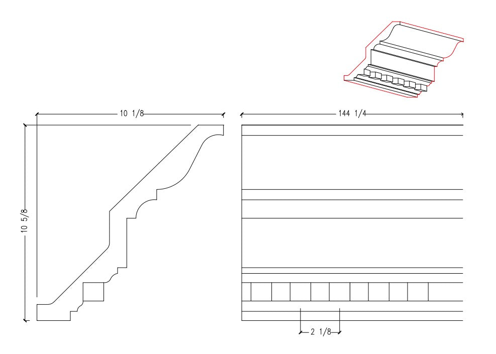 Crown Moulding with Dentil | M8658