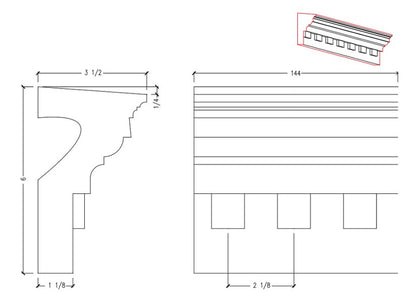 Crown Moulding with Dentil | M8676