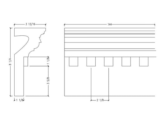 Crown Moulding with Dentil M8678