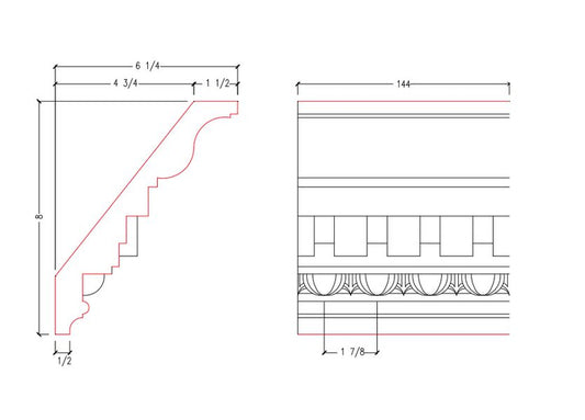 Crown Moulding with Dentil | M8716