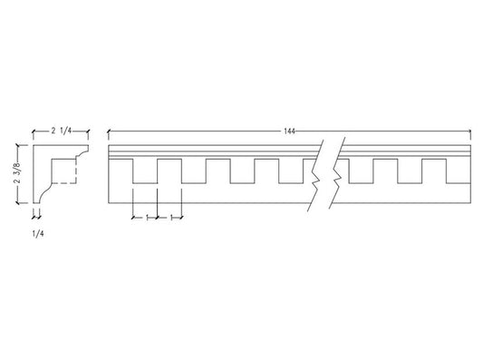 Crown Moulding with Dentil | M8763