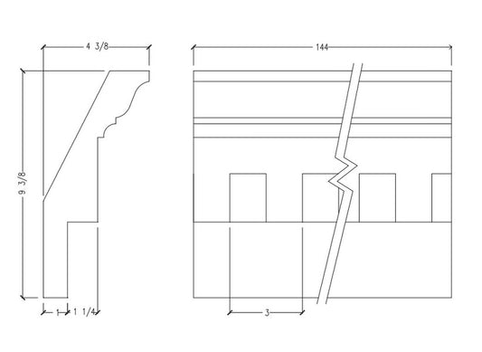 Crown Moulding with Dentil | M8798