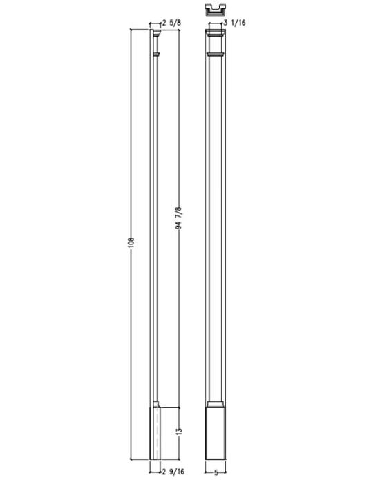 Smooth Pilaster (Adjustable) | PIL5108-SM-ADJ