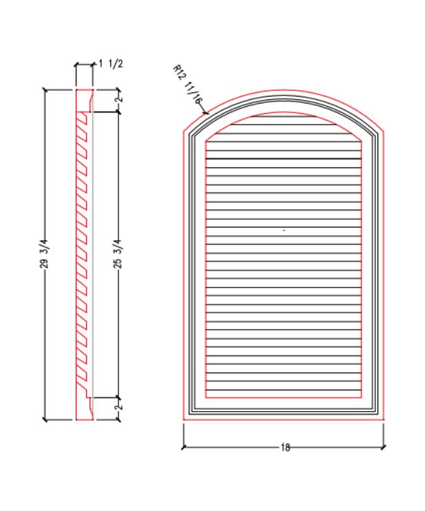 Functional Arch Louver with Eyebrow Top | POLE