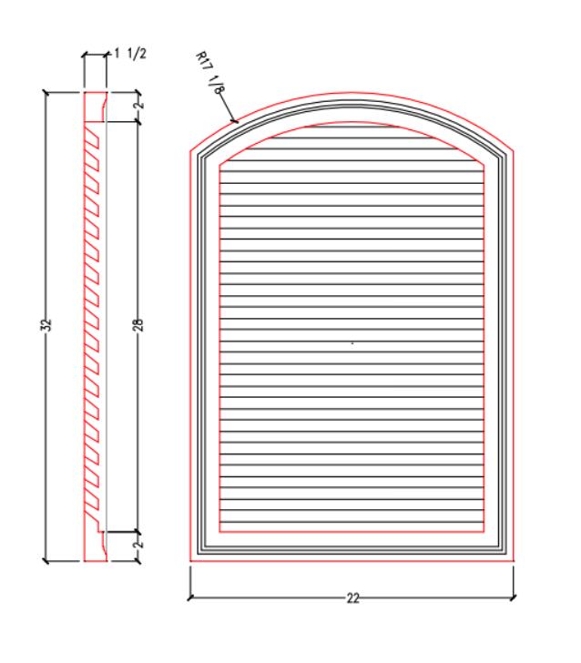 Functional Arch Louver with Eyebrow Top | POLE