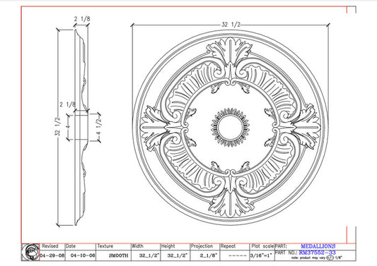 33" Ceiling Medallion | RM37552-33