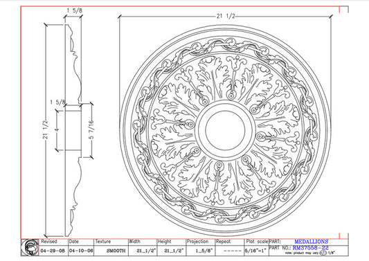 22" Ceiling Medallion | RM37558-22