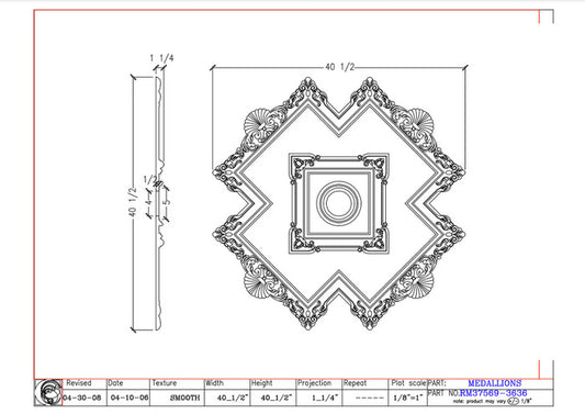 40.5" Ceiling Medallion | RM37569-3636