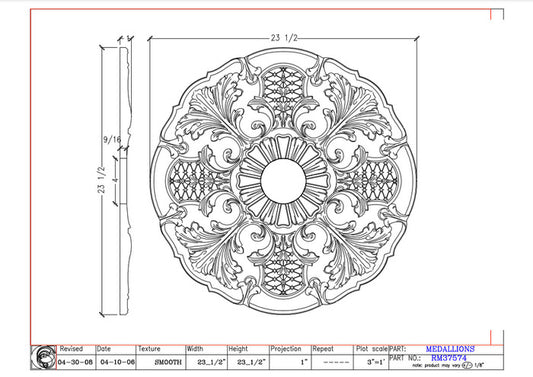 23.5" Ceiling Medallion | RM37574