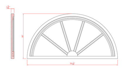 Half Round Spoked Window Pediment