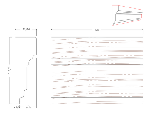 Crown Moulding with Woodgrain | M8688-G