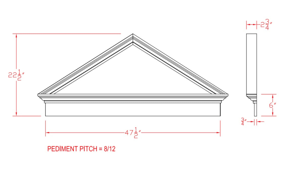 Peaked Pediment with Crosshead | HP