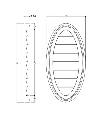 Decorative Oval Louver | Vertical