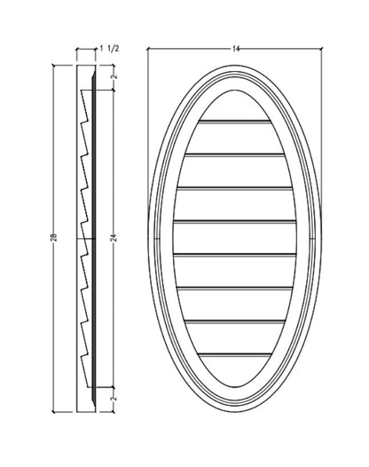 Decorative Oval Louver | Vertical