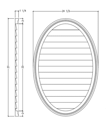 Decorative Oval Louver | Vertical