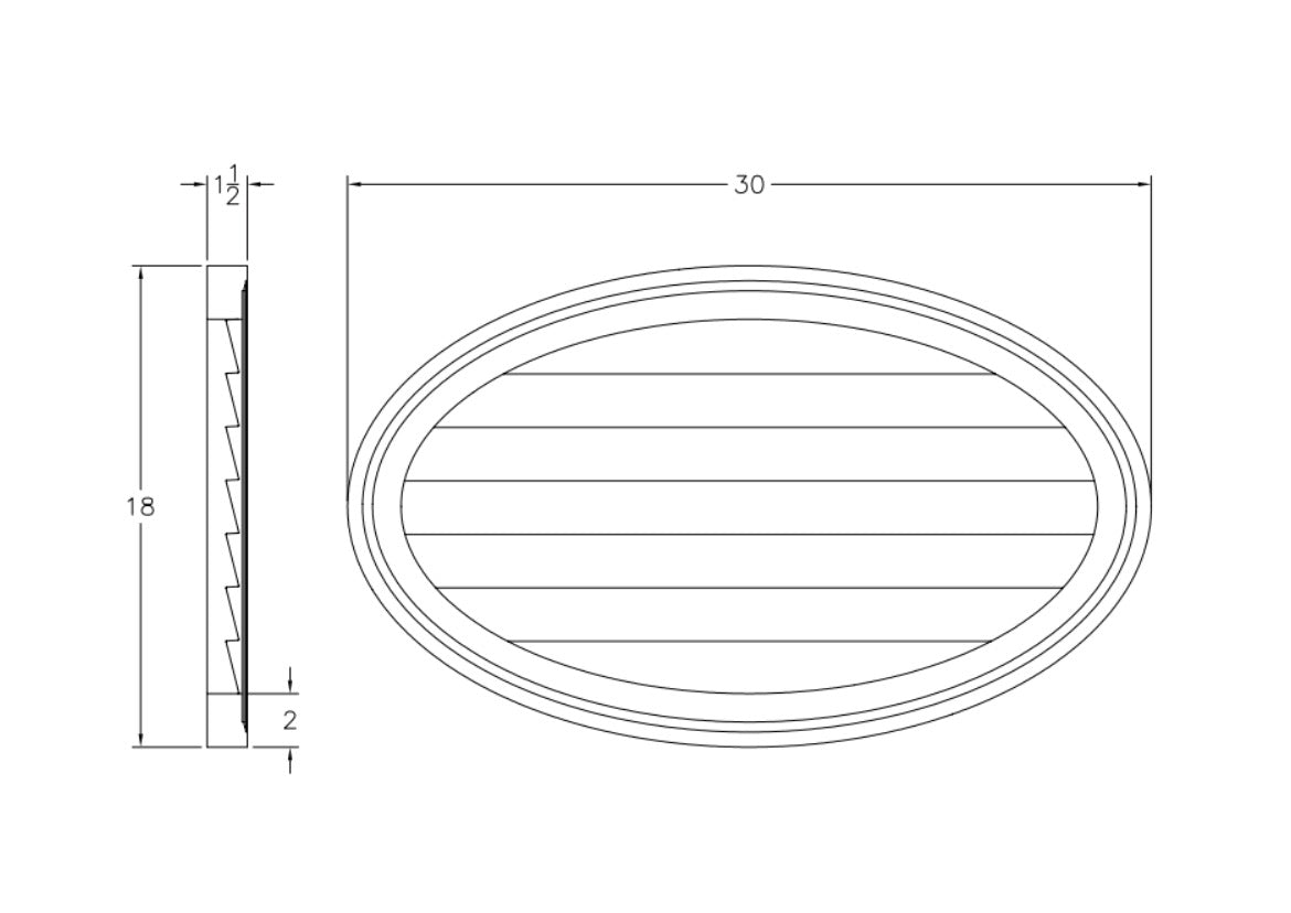 Decorative Oval Louver | Vertical