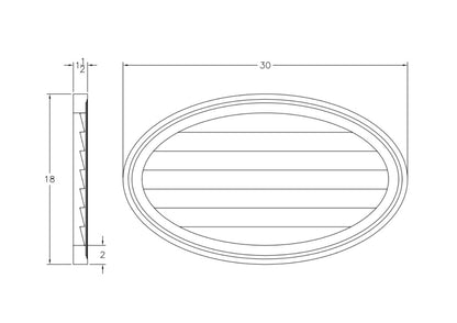 Decorative Oval Louver | Vertical