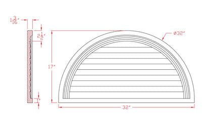 Decorative Half Round Louver | G4