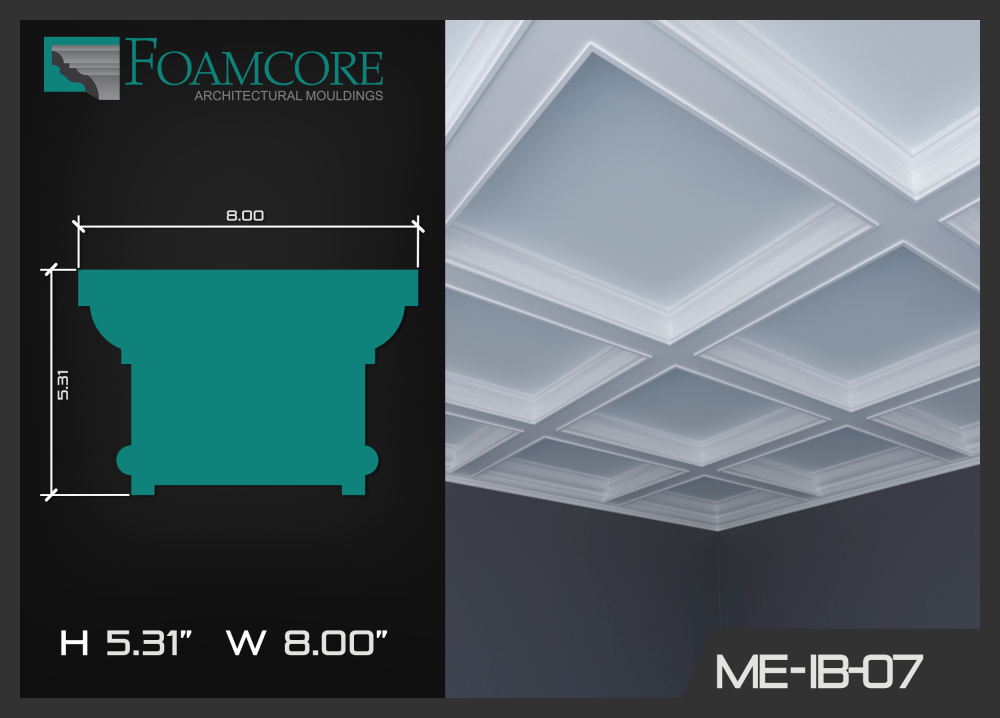 Square Bottom Coffered Ceiling 8x5.31 - FOAMCORE STORE